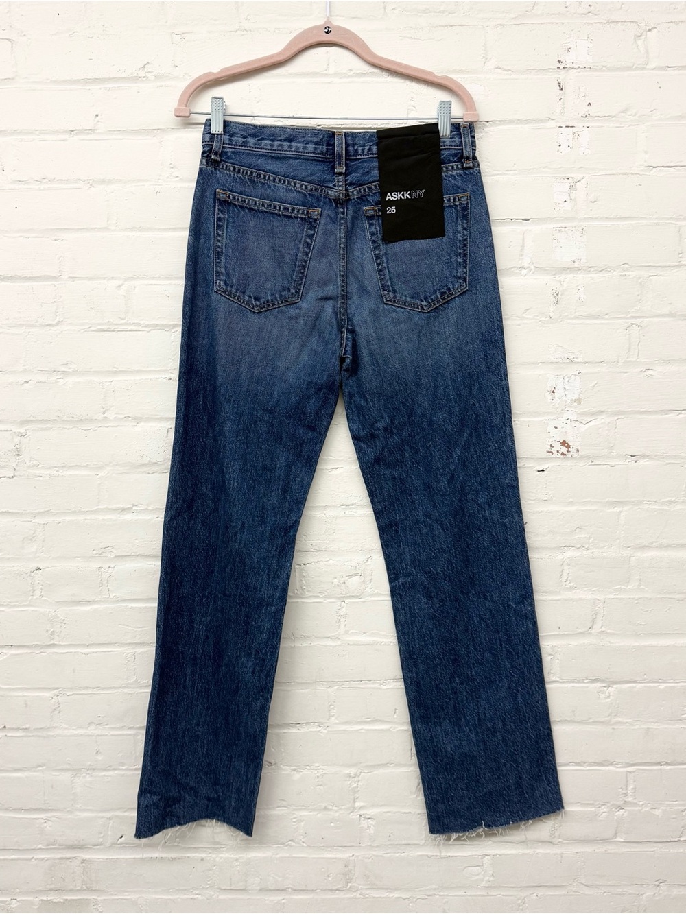 NWT ASKK NY Raw Hem Mid rise Straight Jean Size 25 - Picture 9 of 10